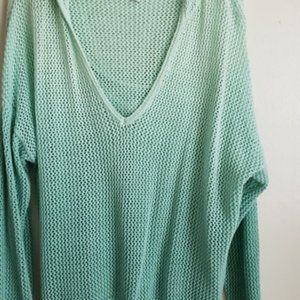 NY & CO Fishnet AQUA GLASS Hooded Sweatshirt XL